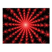 Red Fireworks - fractal design Post Card
