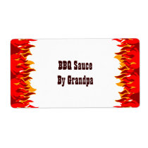 Red Flames BBQ Custom Canning Labels labels