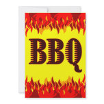 Red Flames Custom BBQ Invitation