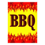 Red Flames Custom BBQ Invitation