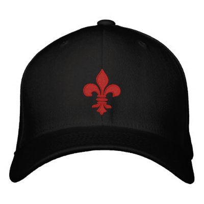 Red Fleur de Lis Embroidered Hat Red Fleur de Lis Embroidered Hat