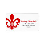 Red Fleur de Lis Personalized Address Labels