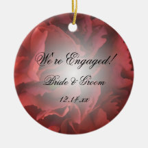 Red Floral Engagement Ornament