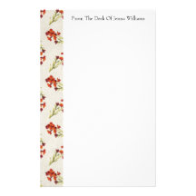 Red Floral Pattern Stationery