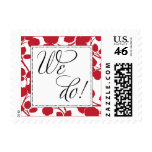 Red Floral Pattern "We Do" Postage
