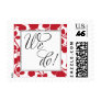 Red Floral Pattern "We Do" Postage