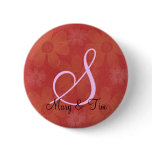Red Floral Splendour- Monogram: Buttons
