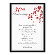 Red Flourish Anniversary Invitation