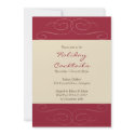 Red flourish Christmas holiday cocktail invitation