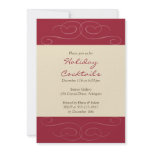 Red flourish Christmas holiday cocktail invitation