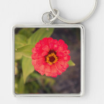 Red flower key chain