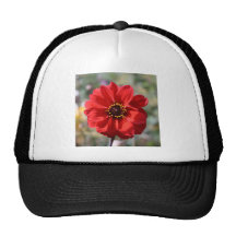 Red Flower Mesh Hats