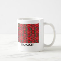 Red Flower Namaste Coffee Mug