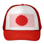 Red Flower On Pretty Pink. Mesh Hat