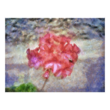 Red flower painting personalized announcement