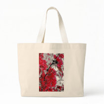 Red Flower Poster - Light Grey Backdrop Bags