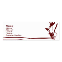 Red Flower - Skinny Business Cards