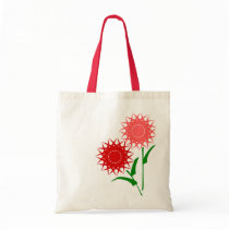 Red Flowers Tote Bags