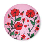 Red Flowers Refrigerator Magnet