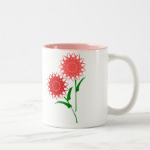 Red Flowers Mugs