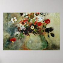 Red Flowers, Odilon Redon flowers Posters