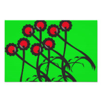 Red flowers photo print