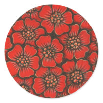 red flowers stickers
