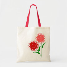 Red Flowers Tote Bags