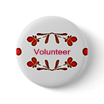 Red Flowers volunteer button © Angel Honey, 2010 buttons