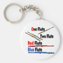 Red Flute Blue Flute Key Chain