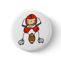 Red Football Player Tshirts and Gifts Buttons