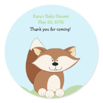 Red Fox Baby Shower Favour Sticker