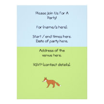 Red Fox. Custom Invites