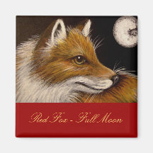 RED FOX - FULL MOON Magnet
