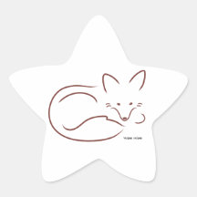 Red Fox Star Stickers