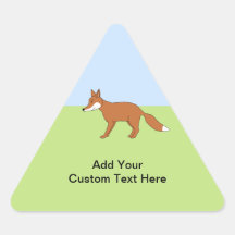 Red Fox. Triangle Sticker