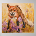 Red Fox Wildlife Watercolor Canvas Print