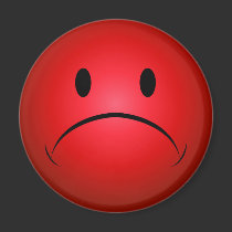 Red Frownie Face Magnet magnets