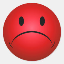 Red Frownie Face Sticker