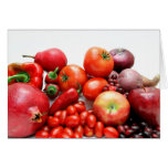 Red Fruit And Vegetables Greeting Card