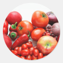 Red Fruit And Vegetables Stickers