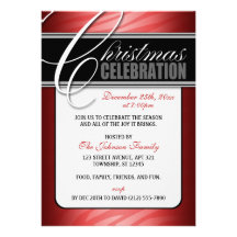 Red Fusion Zebra Print Christmas Invitations