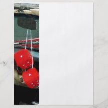 Red Fuzzy Dice in Convertible Flyer Design