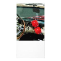 Red Fuzzy Dice in Convertible Photo Card