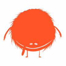red fuzzy duzzle monster photo cut out