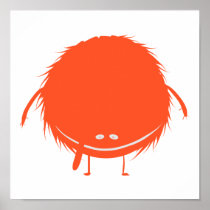 red fuzzy duzzle monster poster
