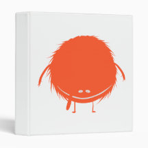 red fuzzy duzzle monster vinyl binders