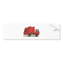 Red Garbage Truck Bumper Stickers
