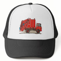 Red Garbage Truck Trucker Hats