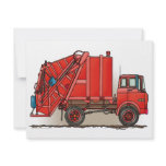 Red Garbage Truck Personalized Invite